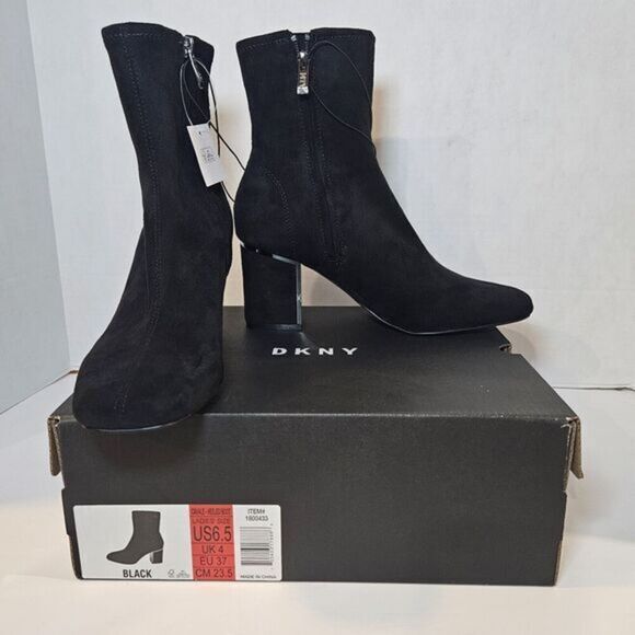 DKNY Ladies' Stretch Cavale Heeled Boot / Color Black/‎ Size 6.5 / New - Picture 8 of 15